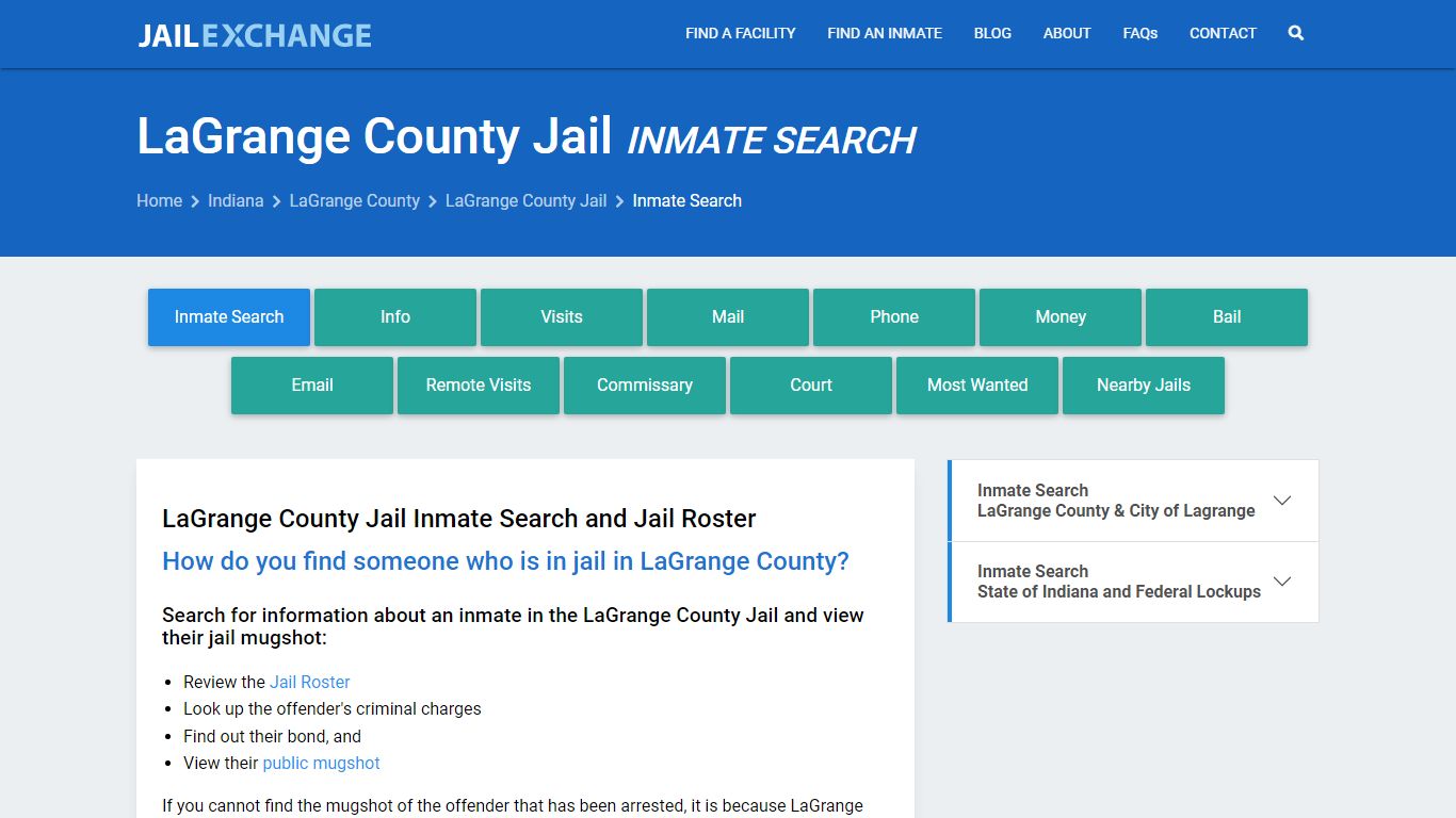 Inmate Search: Roster & Mugshots - LaGrange County Jail, IN