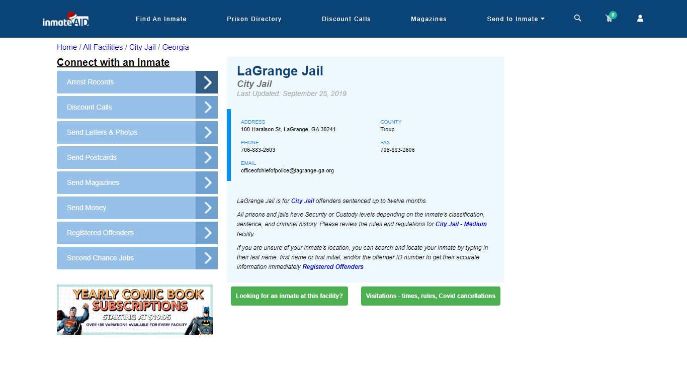 LaGrange Jail | Inmate Locator